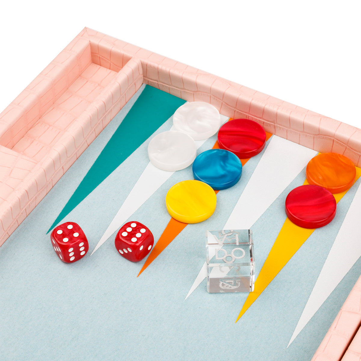 Pink Crocodile Medium Backgammon