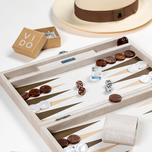 Beige Stingray Medium Backgammon
