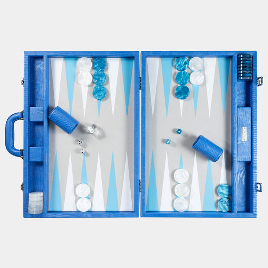 Royal Blue Lizard Large Backgammon