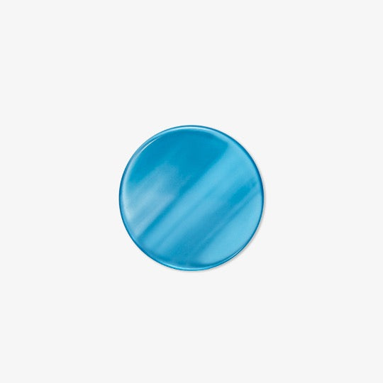 Backgammon Checker Stone Resin Mother-of-Pearl 29 mm Blue