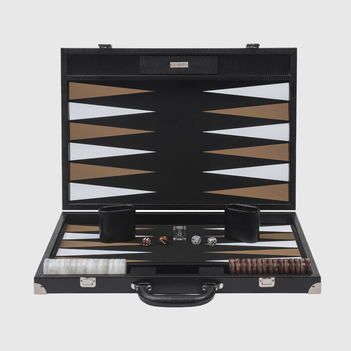 Jet Black Lizard Large Backgammon