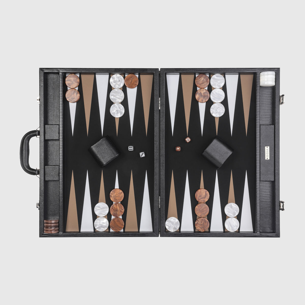 Jet Black Lizard Large Backgammon