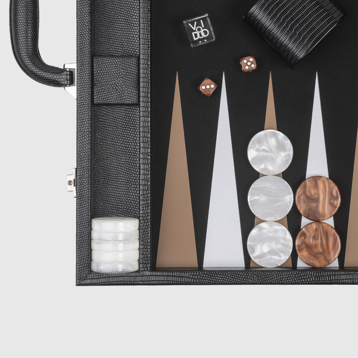 Jet Black Lizard Large Backgammon