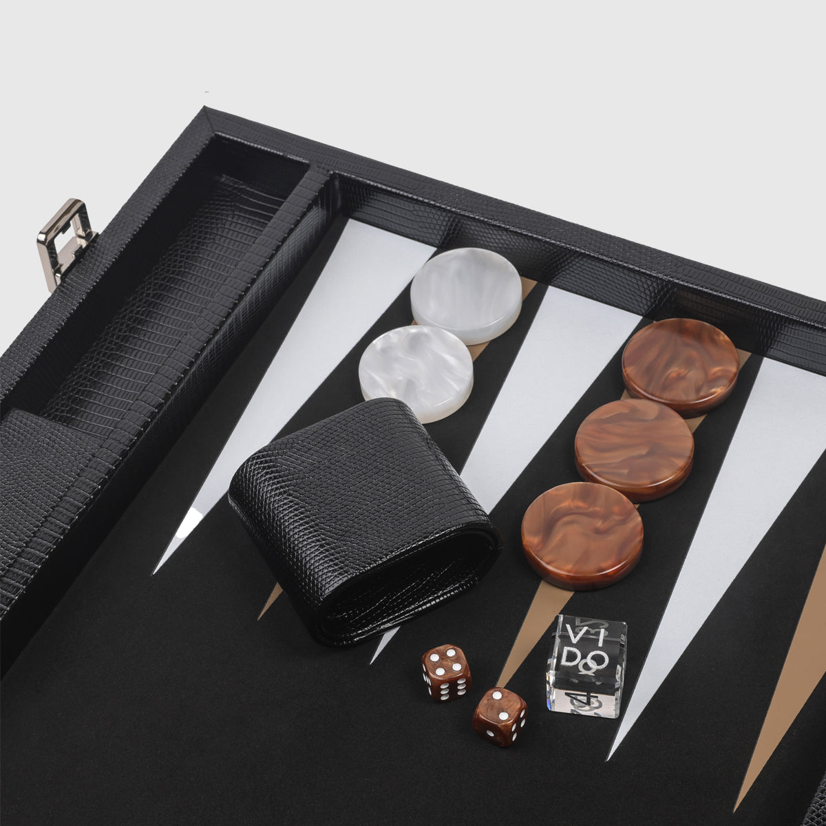 Jet Black Lizard Large Backgammon