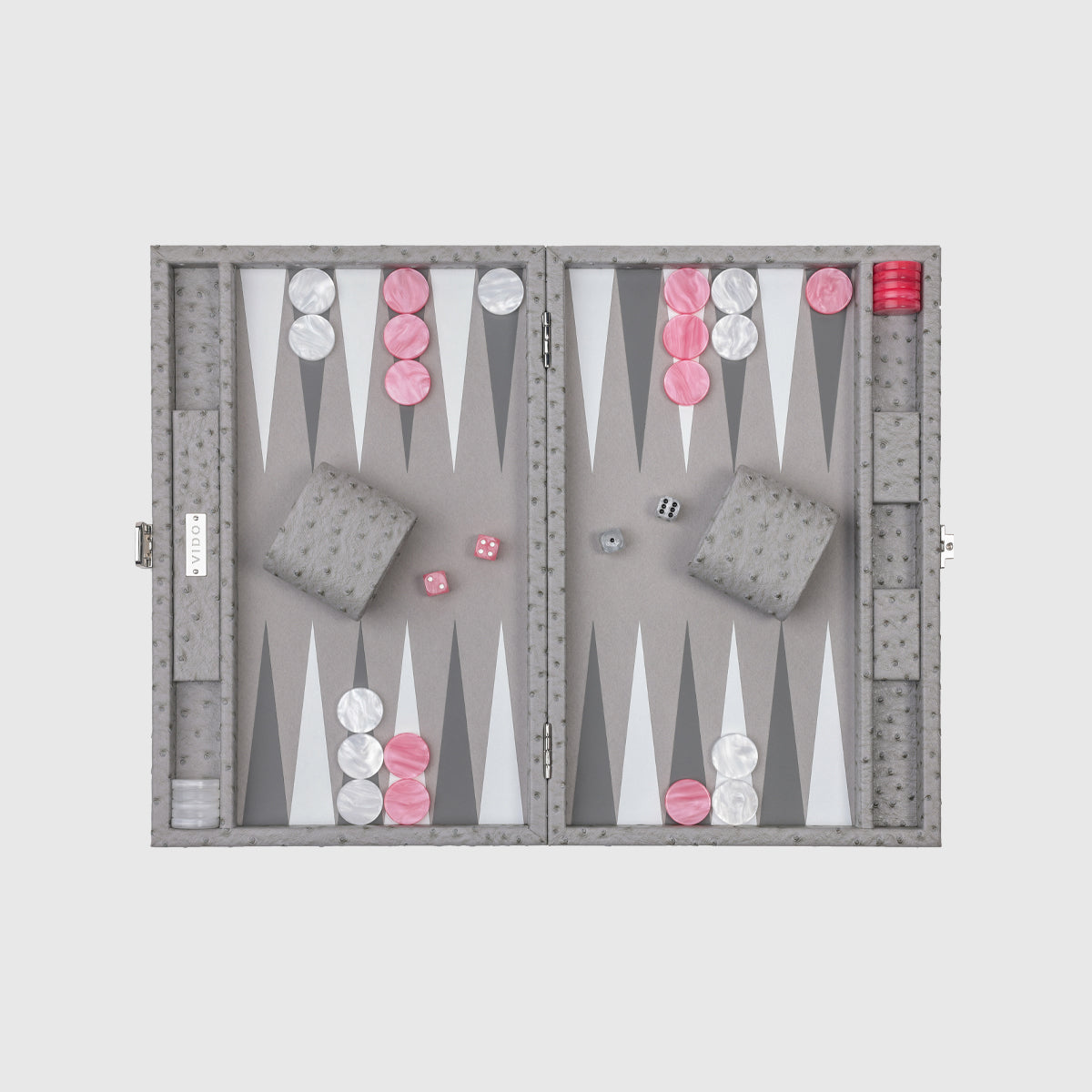 Grey Ostrich Medium Backgammon