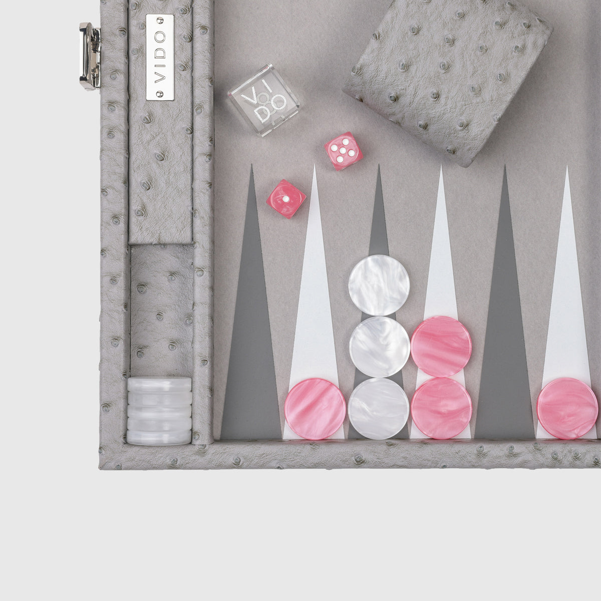 Grey Ostrich Medium Backgammon