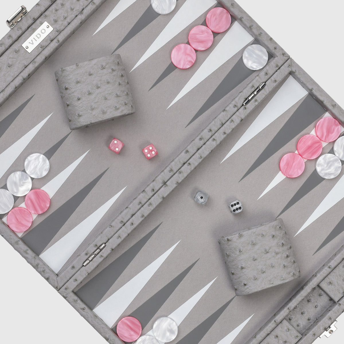 Grey Ostrich Medium Backgammon