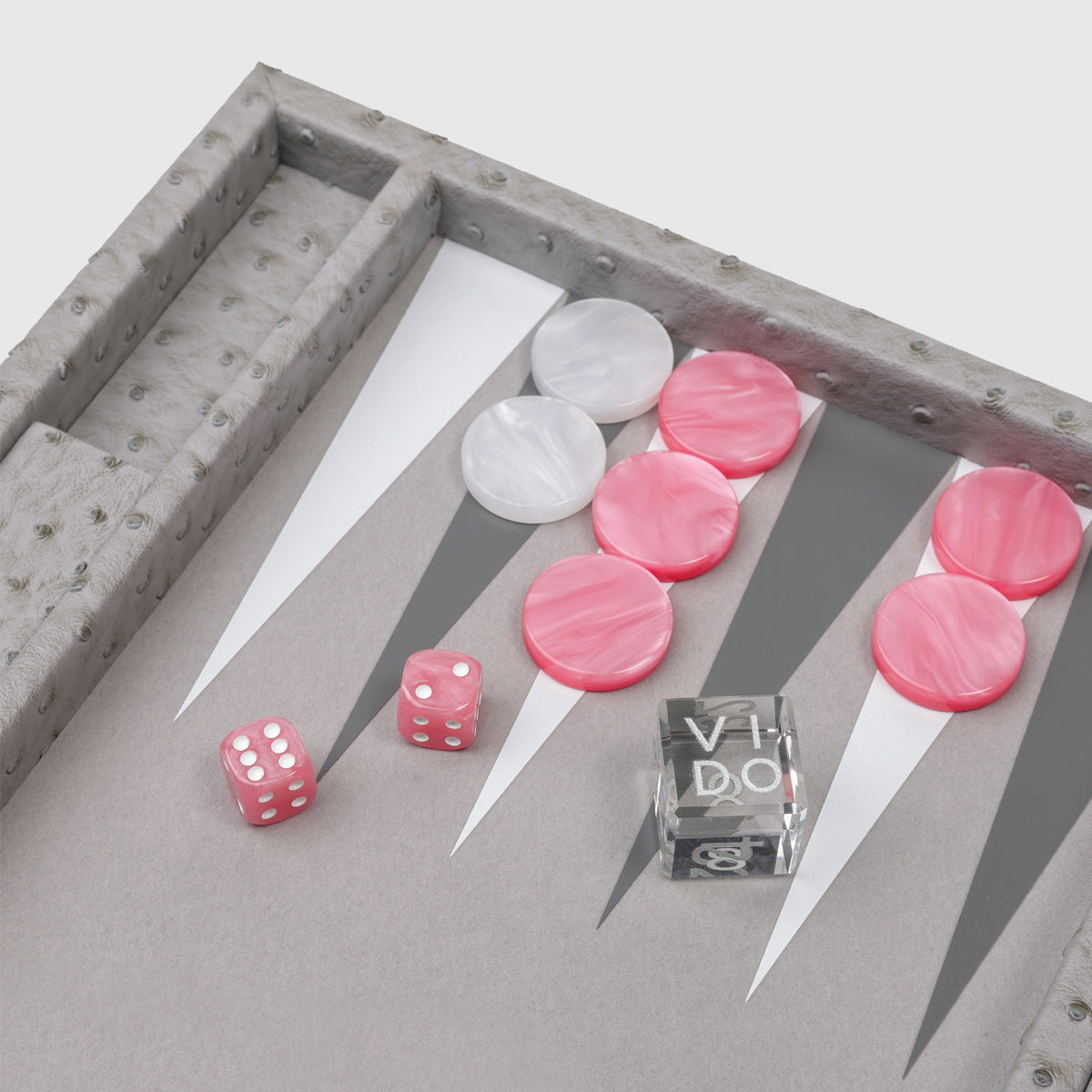 Grey Ostrich Medium Backgammon