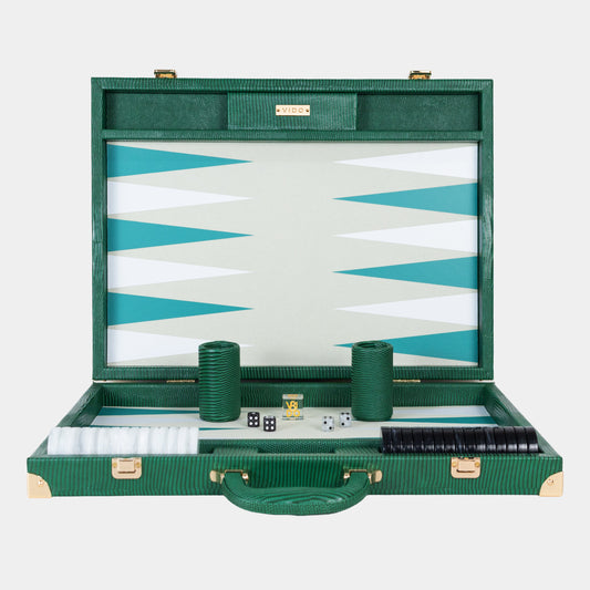 Bottle Green Lizard Large Backgammon