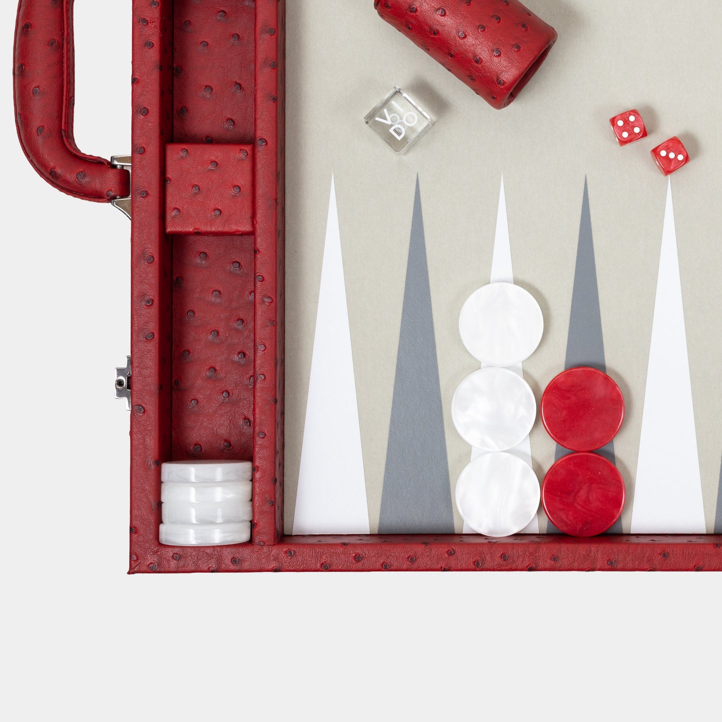 Carmine Ostrich Large Backgammon