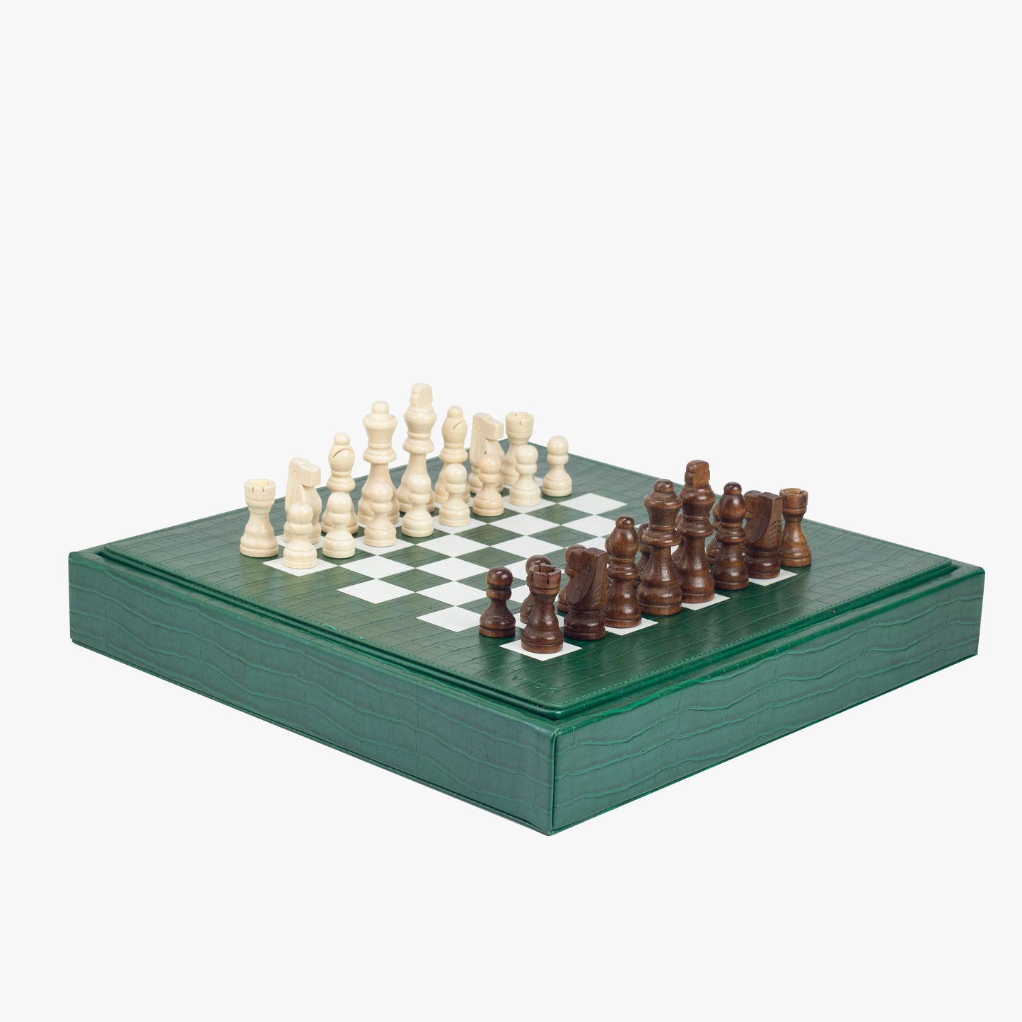 Forest Green Alligator Chess Set