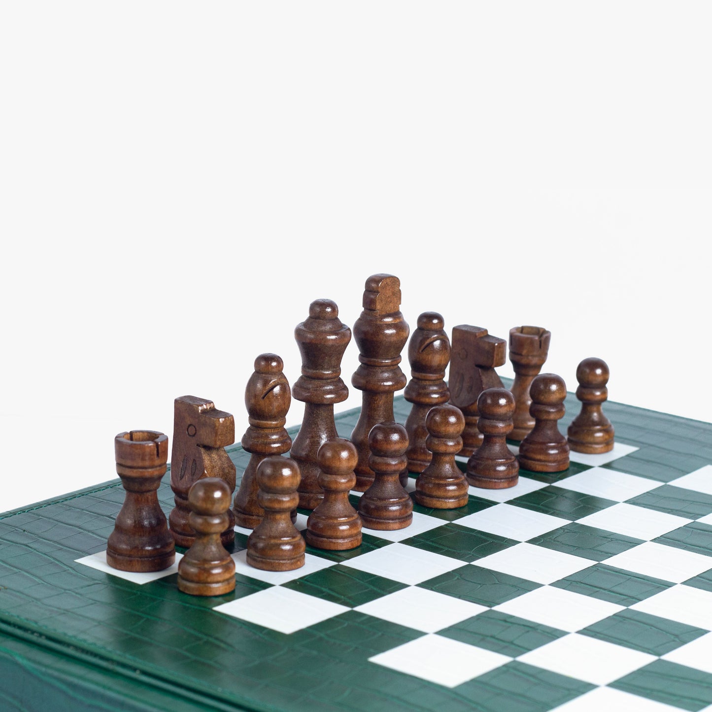 Forest Green Alligator Chess Set