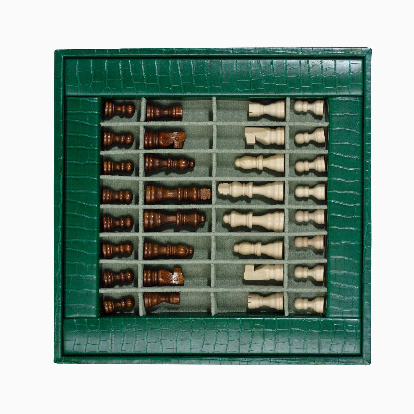 Forest Green Alligator Chess Set