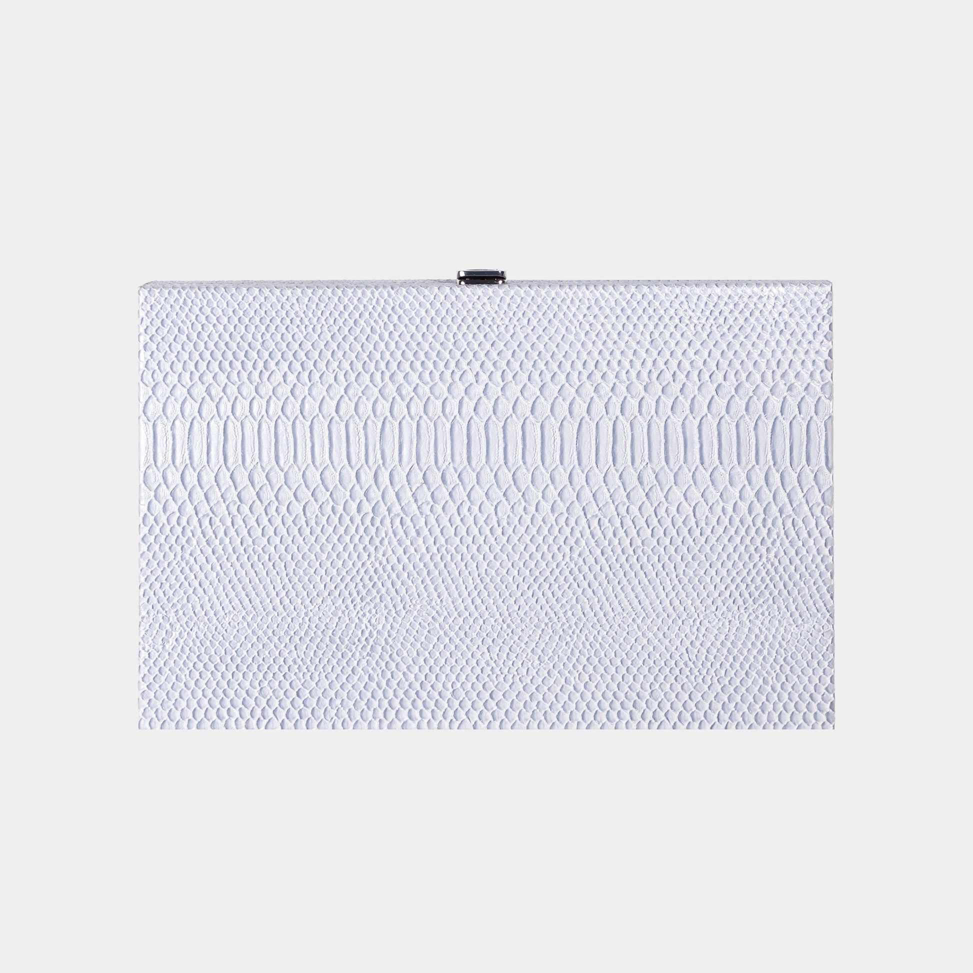 Closed backgammon grey snake skin on a light gray background by VIDO