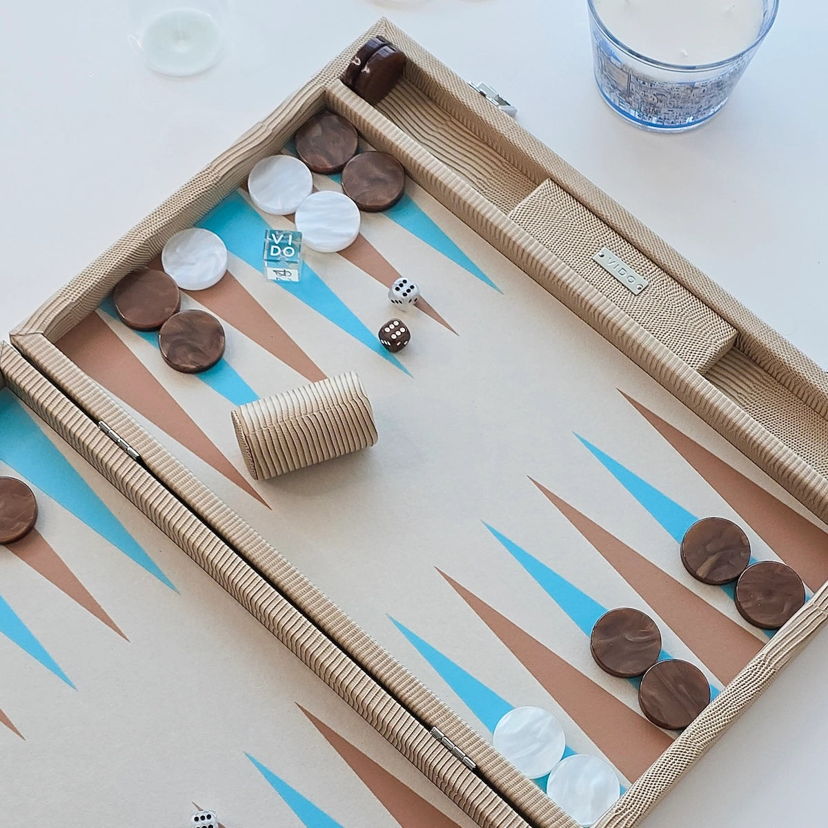 Sand Beige Lizard Large Backgammon