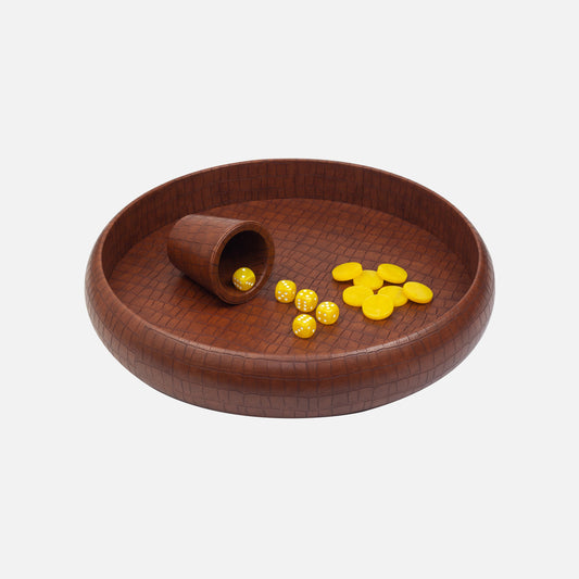 Chestnut Crocodile Dice Tray