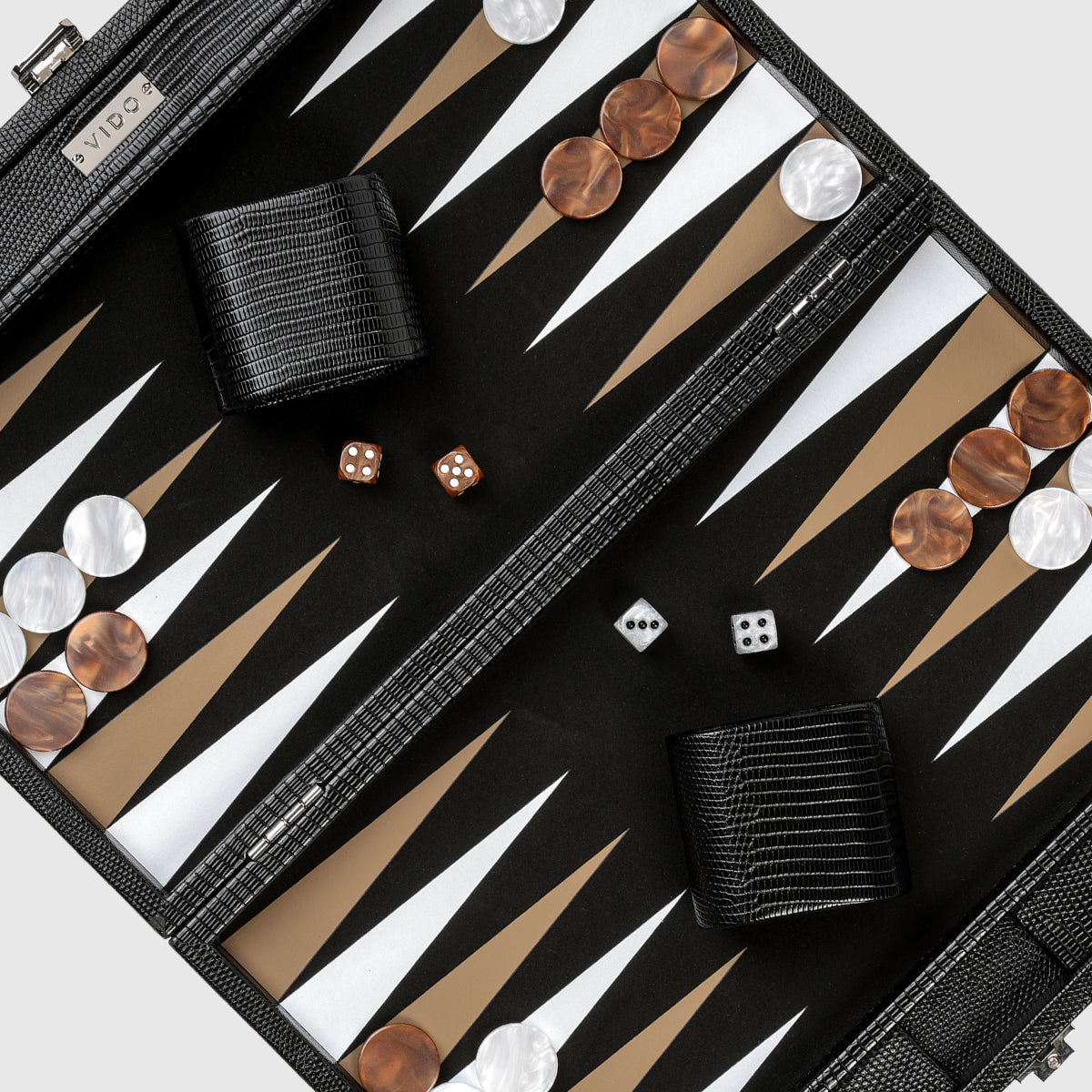 Jet Black Lizard Medium Backgammon