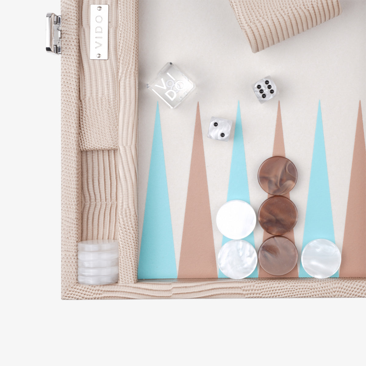 Sand Beige Lizard Medium Backgammon