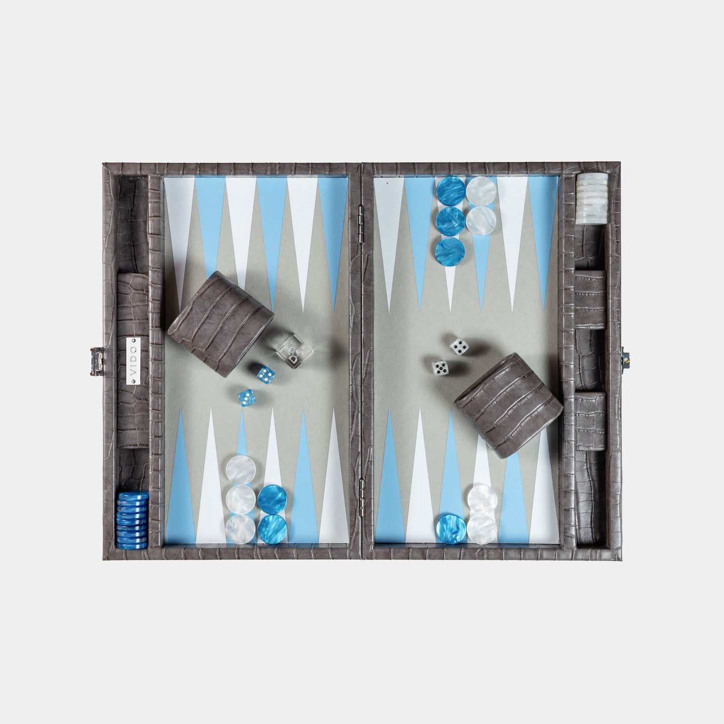 Anthracite Grey Alligator Medium Backgammon