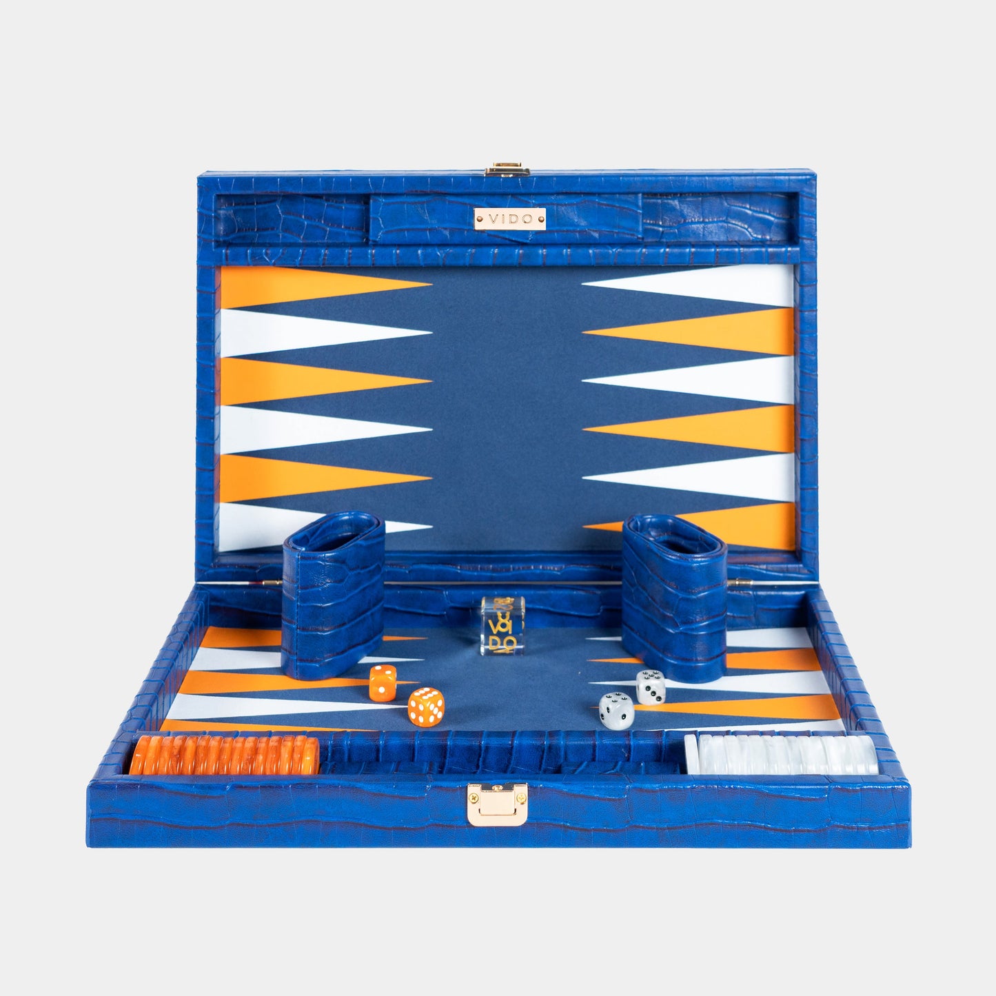 Navy-Blue Alligator Medium Backgammon