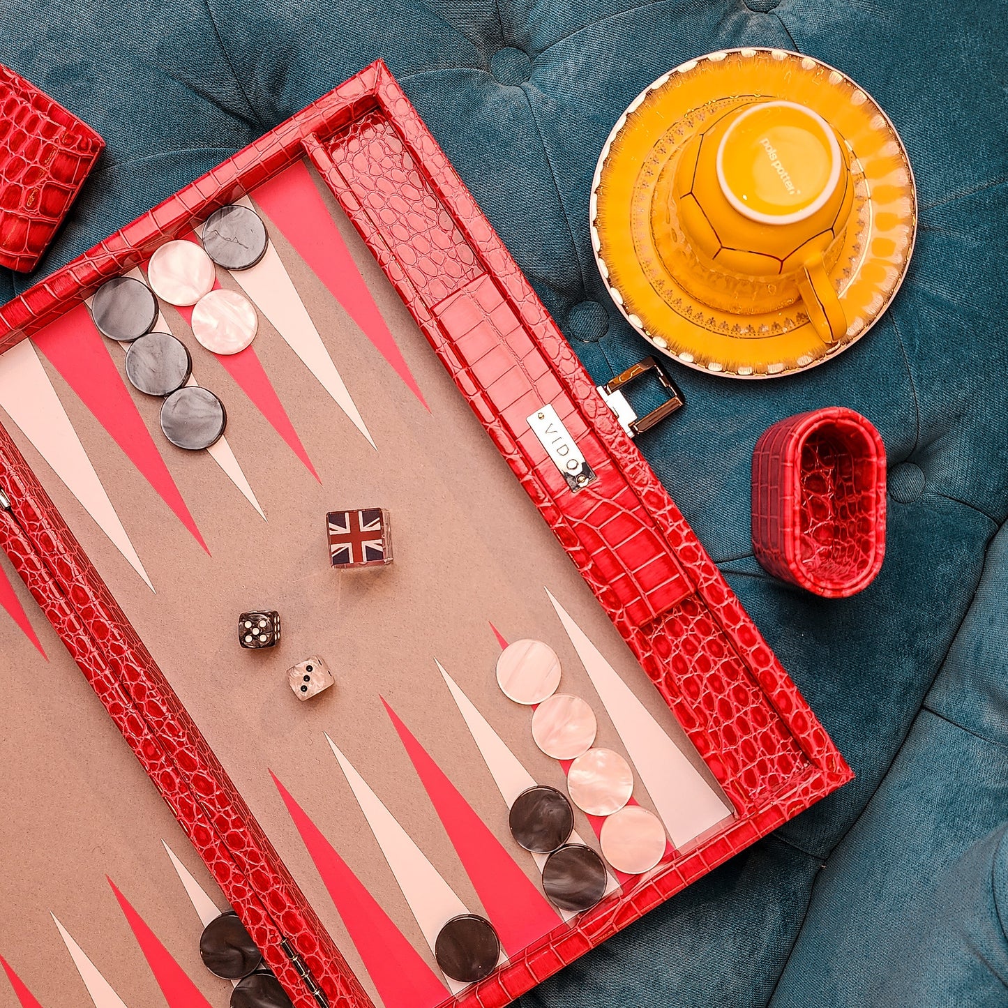 Raspberry Alligator Medium Backgammon