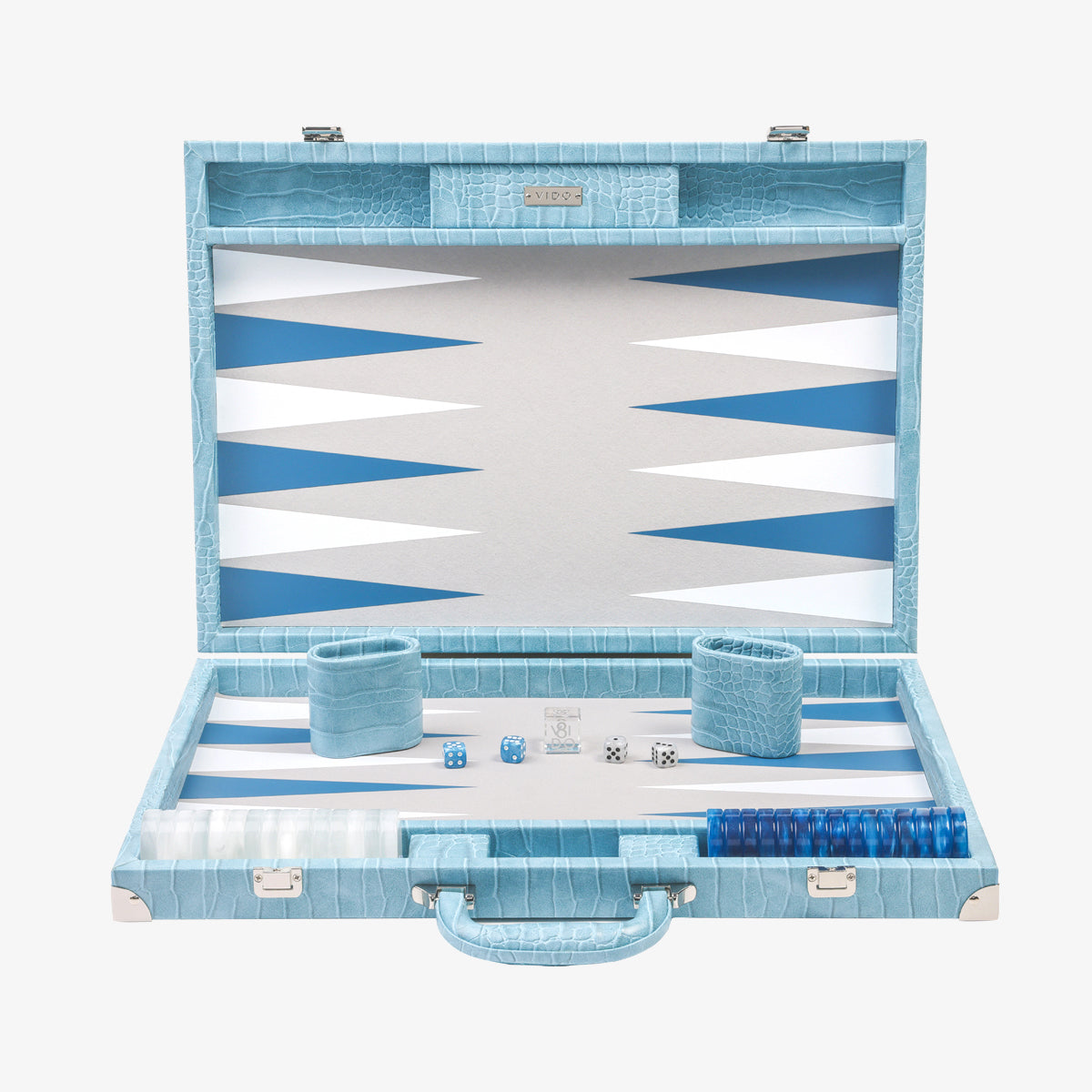 Blue Alligator Large Backgammon