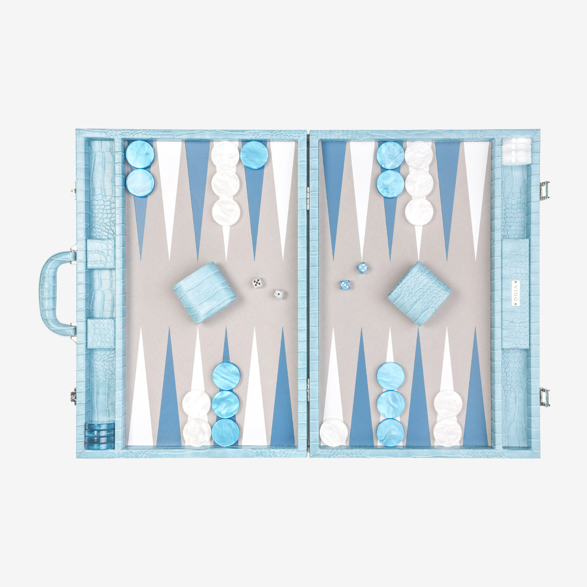 Blue Alligator Large Backgammon