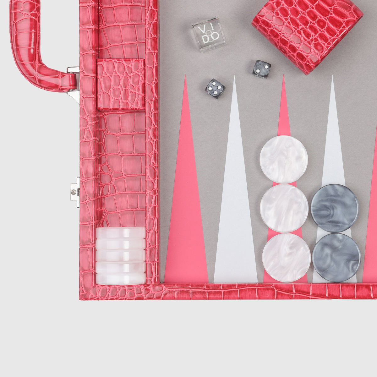 Raspberry Alligator Large Backgammon
