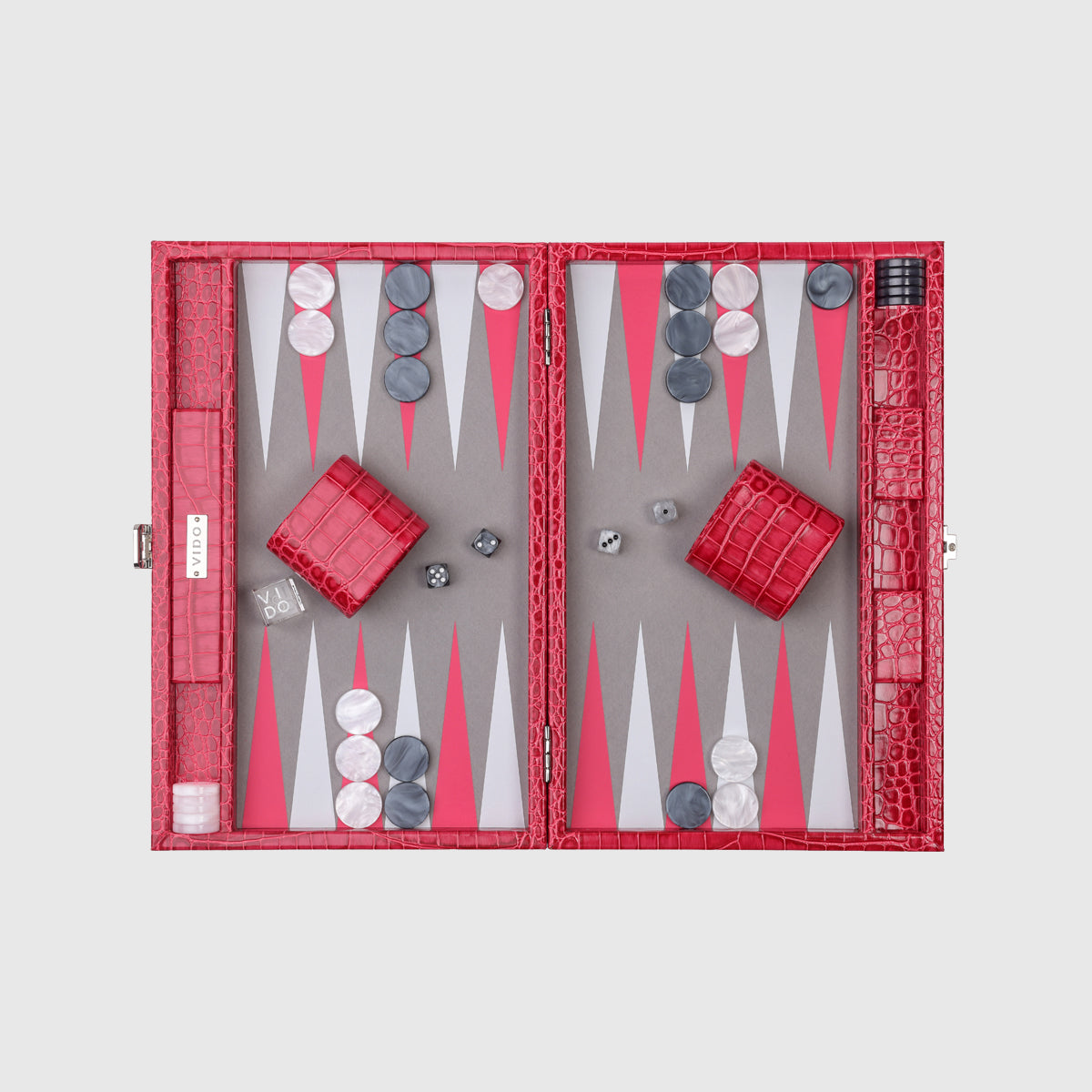 Raspberry Alligator Medium Backgammon