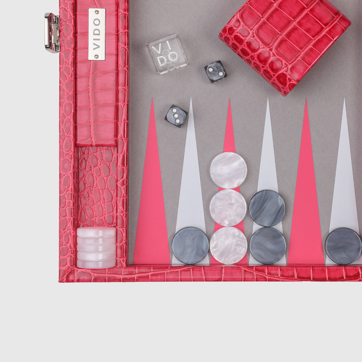 Raspberry Alligator Medium Backgammon