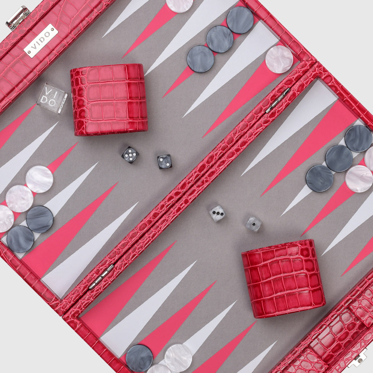 Raspberry Alligator Medium Backgammon