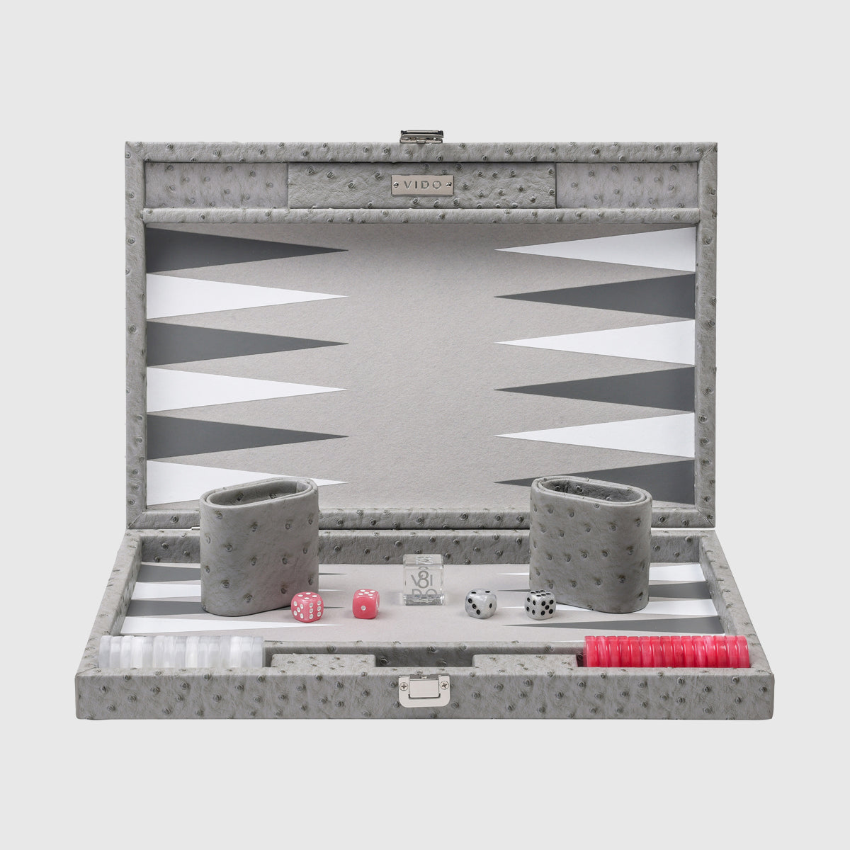 Grey Ostrich Medium Backgammon