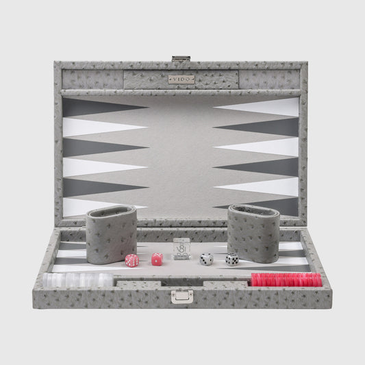 Grey Ostrich Medium Backgammon